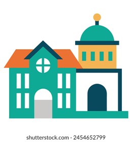 Mansion flat icon vector illustration on white background