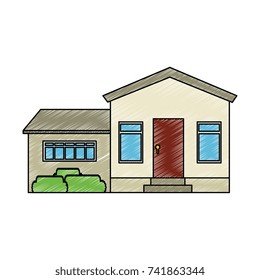 mansion front isolated icon