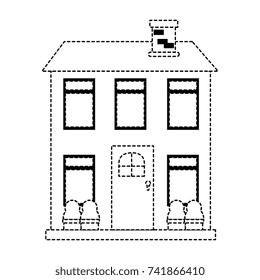 mansion front isolated icon