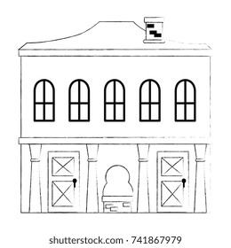 mansion front isolated icon