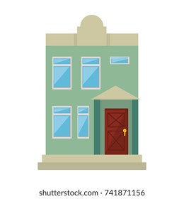mansion front isolated icon