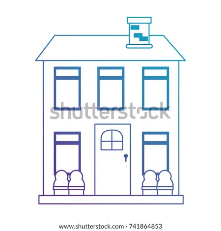 mansion front isolated icon