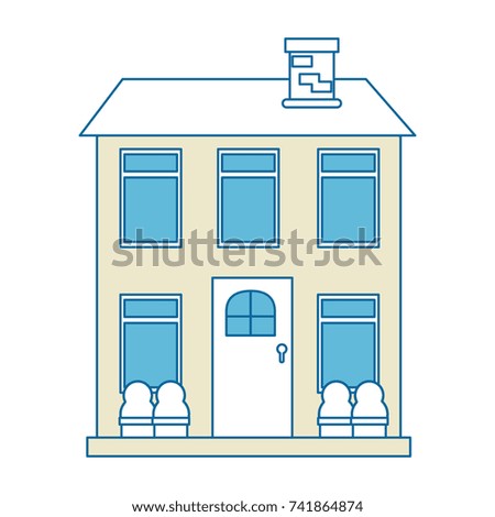 mansion front isolated icon