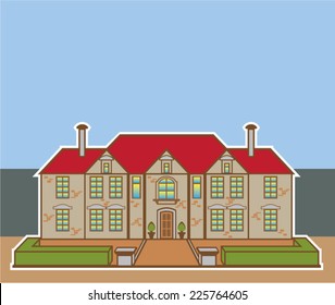 Mansion Front yard vector