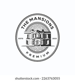 Mansion house hipster vintage badge logo