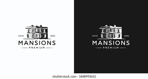 Mansion house hipster vintage logo
