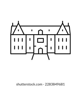 mansion house line icon vector. mansion house sign. isolated contour symbol black illustration