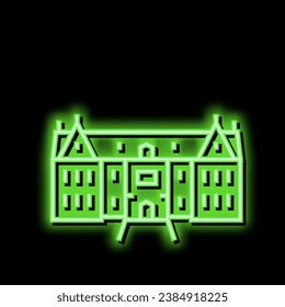 mansion house neon light sign vector. mansion house illustration