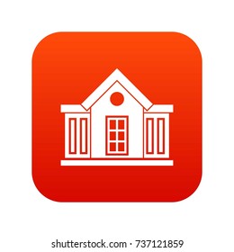 Mansion icon digital red for any design isolated on white vector illustration