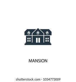 Mansion Icon. Simple Element Illustration. Mansion Symbol Design From Real Estate Collection. Can Be Used For Web And Mobile.