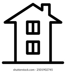 Mansion icon in thin line style. Vector illustration graphic design