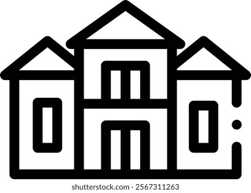 mansion icon. Thin Linear Style Design Isolated On White Background