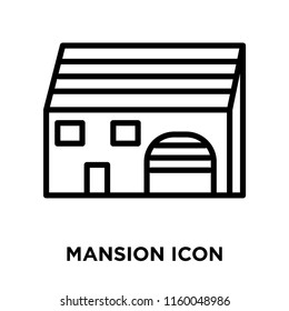 Mansion icon vector isolated on white background, Mansion transparent sign , line or linear sign, element design in outline style