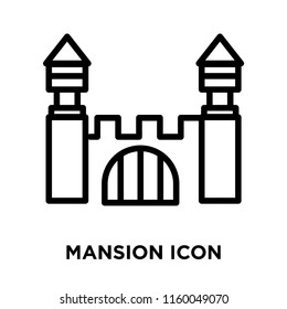 Mansion icon vector isolated on white background, Mansion transparent sign , line or linear sign, element design in outline style