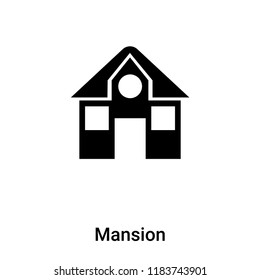 Mansion icon vector isolated on white background, logo concept of Mansion sign on transparent background, filled black symbol