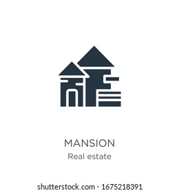 Mansion icon vector. Trendy flat mansion icon from real estate collection isolated on white background. Vector illustration can be used for web and mobile graphic design, logo, eps10