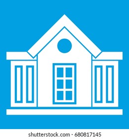 Mansion icon white isolated on blue background vector illustration
