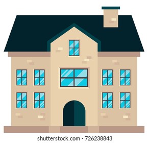 Mansion isolated front view vector illustration 