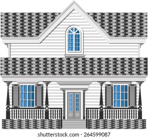 mansion isolated on white background