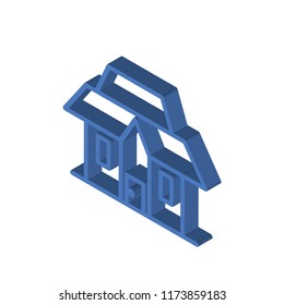 Mansion isometric left top view 3D icon