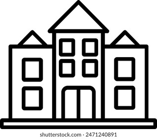 Mansion Line Icon Vector Design