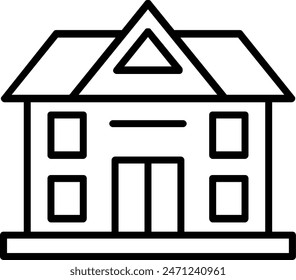 Mansion Line Icon Vector Design