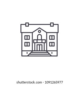 Mansion Linear Icon Concept. Mansion Line Vector Sign, Symbol, Illustration.