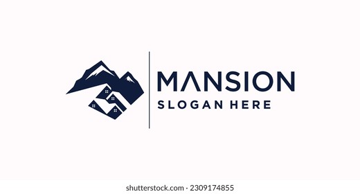 Mansion logo design idea with modern concept