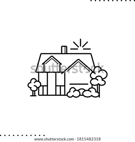 mansion, modern architecture vector icon in outlines