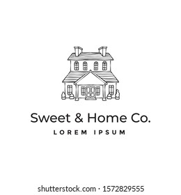 Mansion real estate simple logo design