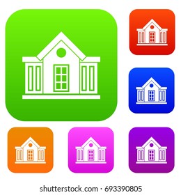 Mansion set icon in different colors isolated vector illustration. Premium collection