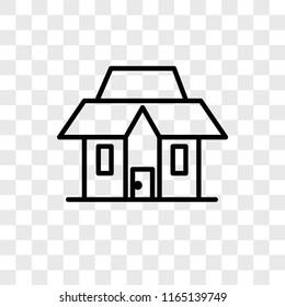 Mansion vector icon isolated on transparent background, Mansion logo concept