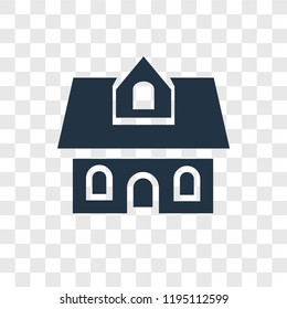 Mansion vector icon isolated on transparent background, Mansion transparency logo concept