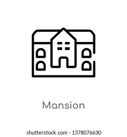 mansion vector line icon. Simple element illustration. mansion outline icon from real estate concept. Can be used for web and mobile