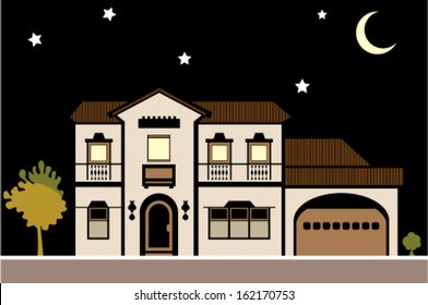 Mansion vector night