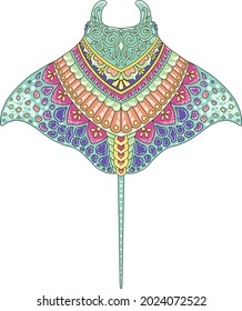 manta colorful mandala design for kids illustration