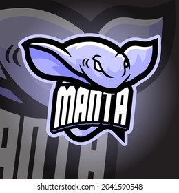 Manta Esport logo. Suitable for team logo or esport logo and mascot logo, or tshirt design.