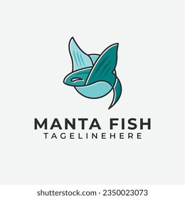 Manta fish logo icon design, manta images vector design 