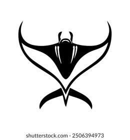 Manta logo or modern line icon. Vector line art and icon design with bold outline. Black and white Pixel Perfect minimalistic symbol isolate white background. Creative logotype