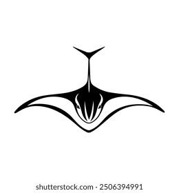 Manta logo or modern line icon. Vector line art and icon design with bold outline. Black and white Pixel Perfect minimalistic symbol isolate white background. Creative logotype