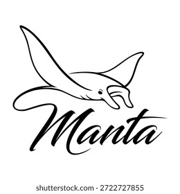 Ilustração do vetor do logotipo Manta preto e branco