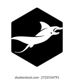 Ilustração do vetor do logotipo Manta preto e branco