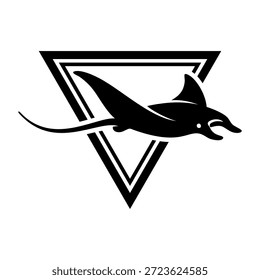 Ilustração do vetor do logotipo Manta preto e branco