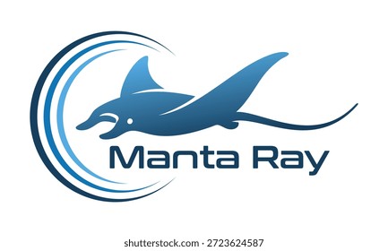 Ilustração do vetor do logotipo Manta azul e branco