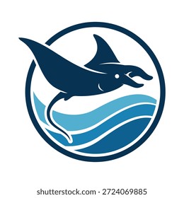 Ilustração do vetor do logotipo Manta azul e branco