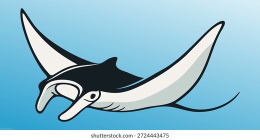 Ilustração do vetor do logotipo Manta azul e branco