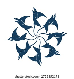 Ilustração do vetor do logotipo Manta azul e branco