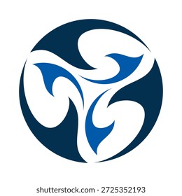 Ilustração do vetor do logotipo Manta azul e branco