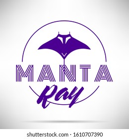 Manta Ray Animal Monogram Vector Logo Template 