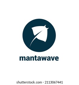 DISEÑO DE LOGOTIPO MANTA Y RAY CIRCLE SIMPLE SILHOUETTE